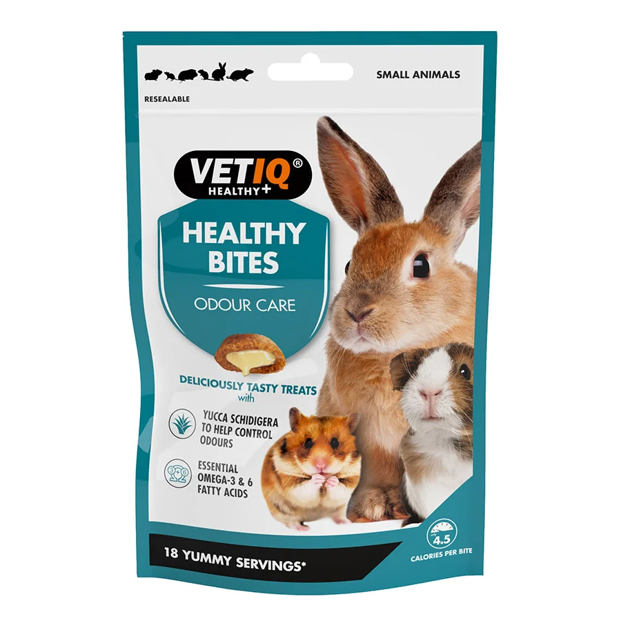 Relaxed VetIQ Healthy Bites Odour Care Small Animals Treats 30g Verified