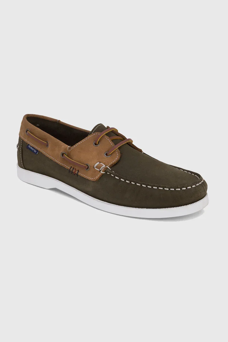 Dependable Frehel khaki boat shoes – leather Versatile