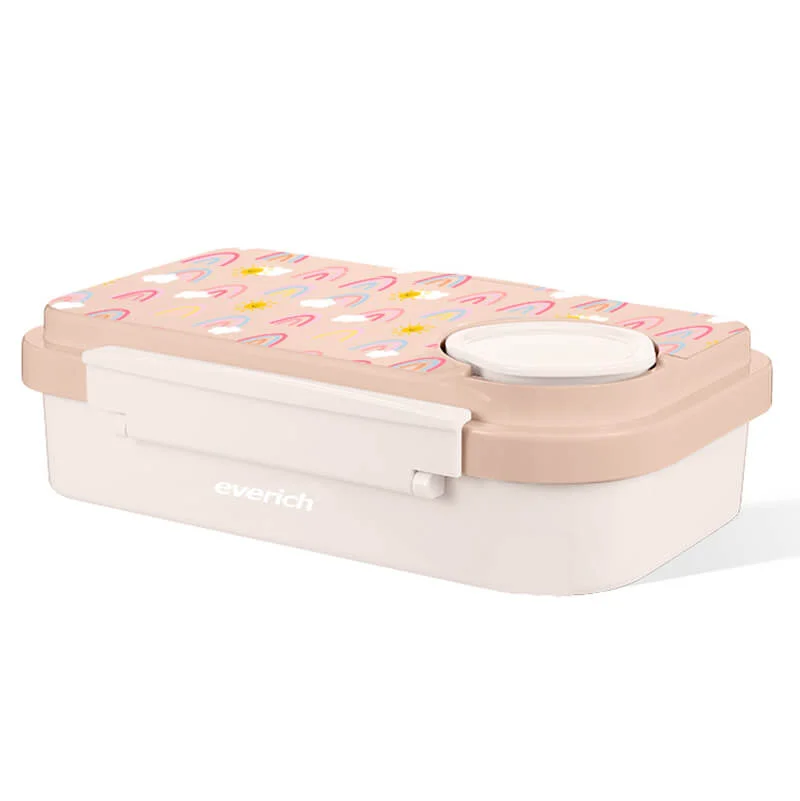 Enhanced 450 ml Plastic Lunch Tiffin Box with 2 Compartments 13748 Pure