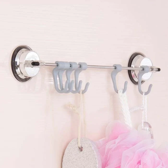 Innovative 6 HOOK BAR WITH SUCTION CUP CRED Breathable