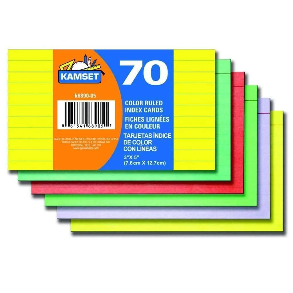 Long-Lasting Index Cards Color 75 Ruled Authentic