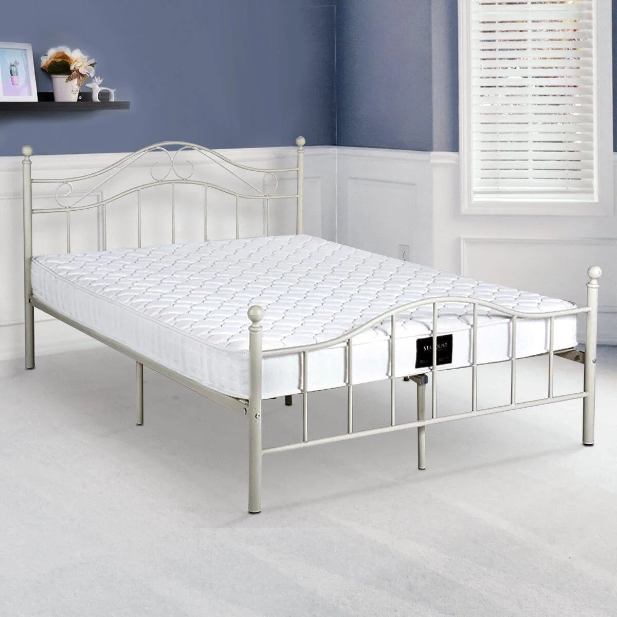 Traditional Curved Design White Metal Bed Official