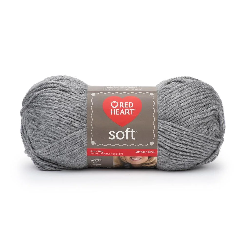 Authentic Red Heart Soft Yarn Lt Grey Heather Functional