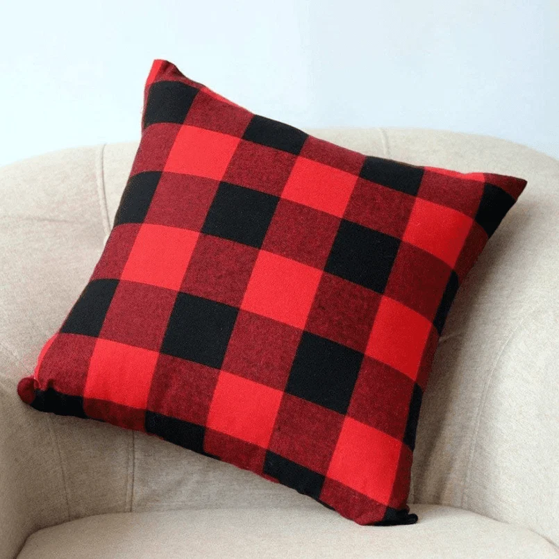 Environmentally Friendly Buffalo Plaid Cushion Smooth