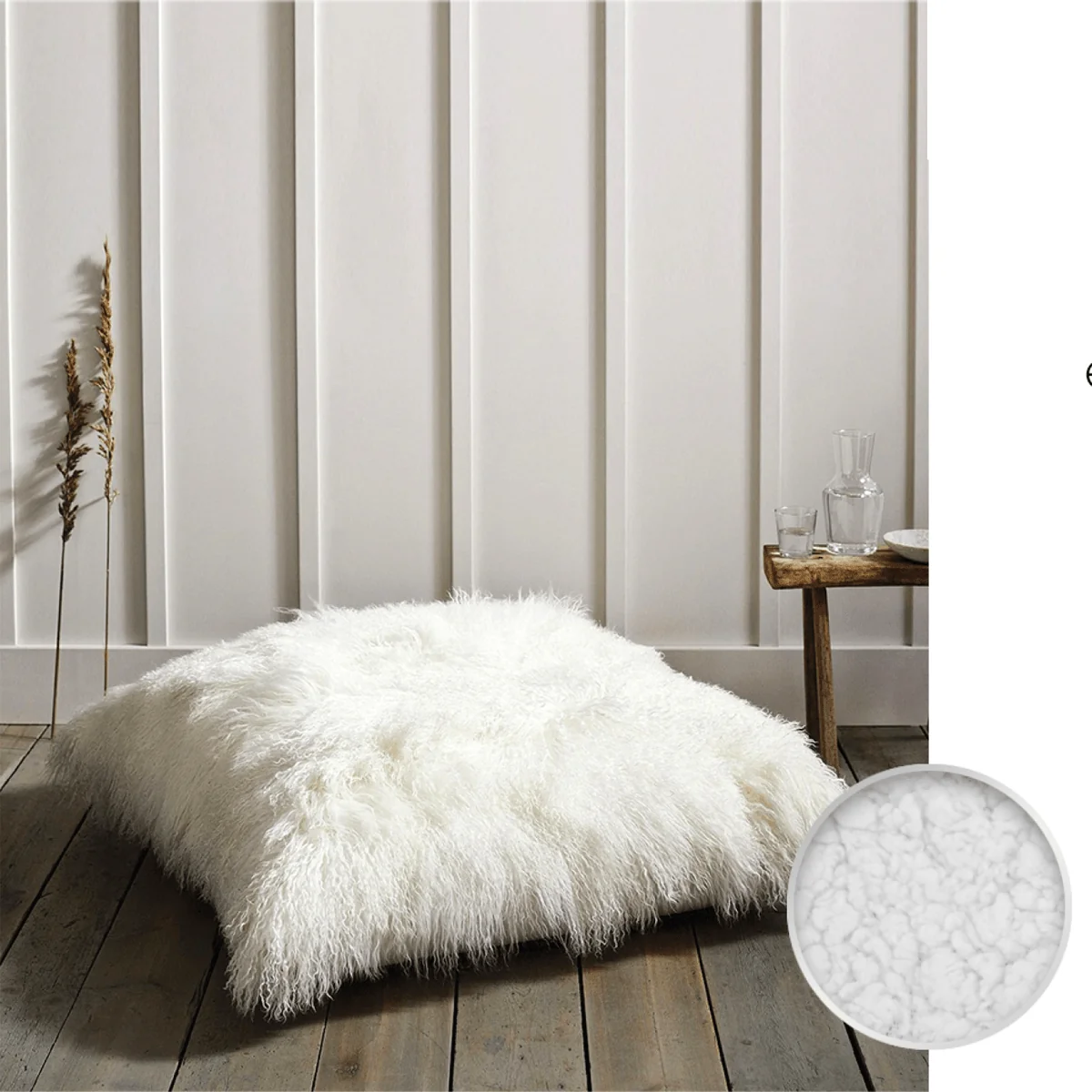 Innovative Floor Cushion 26×26 Faux Fur Rev to Sherpa Premium Material