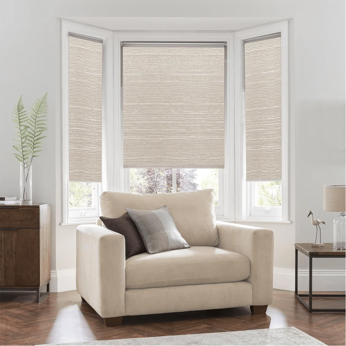 Artisan Linen Look Blackout Roller Shades Beige Optimized