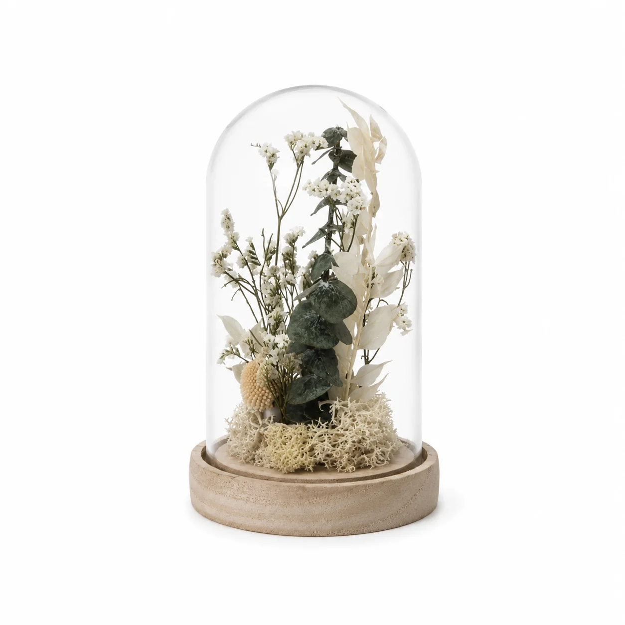 Specialty Dried Flowers In Cloche-Lauren Taylor Recyclable