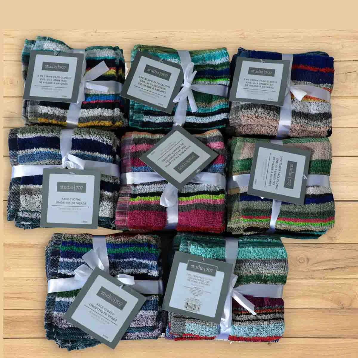 Modern Studio 707 – 5 Pk Stripe Face Cloths High-End
