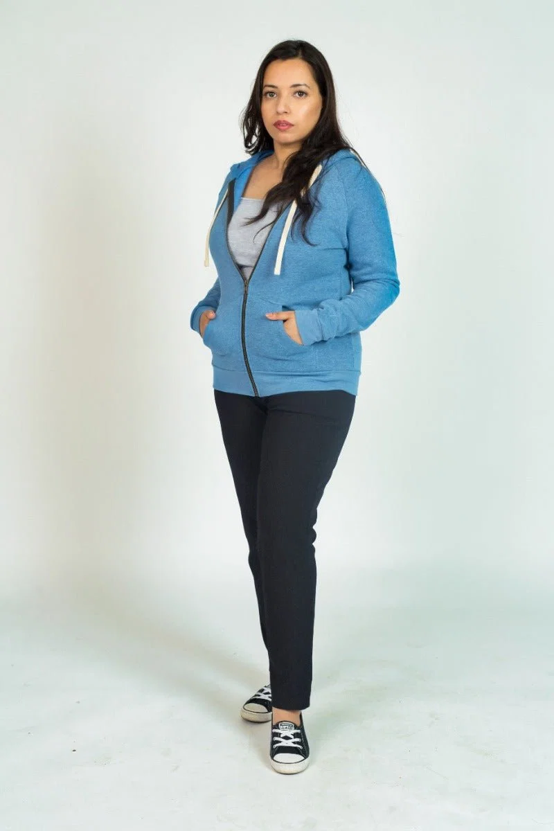 Stylish Malibu Raglan Full-Zip Hooded Fleece Natural