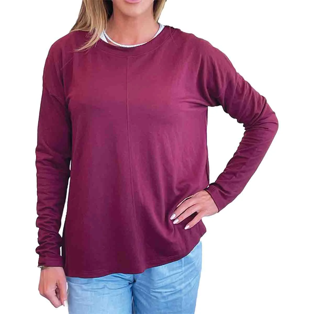 Recyclable Cowl Neck 3 4 Sleeve In Pastel Colors High-Performance