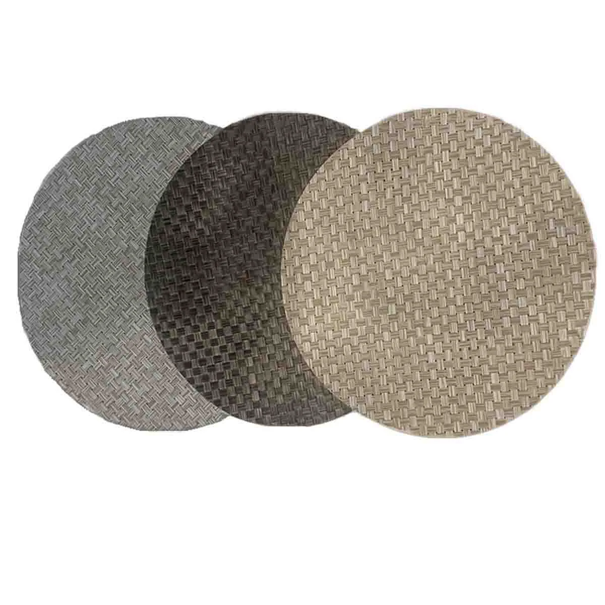 Enhanced Lauren Taylor – 4 PK Textilene Round Placemats Casual