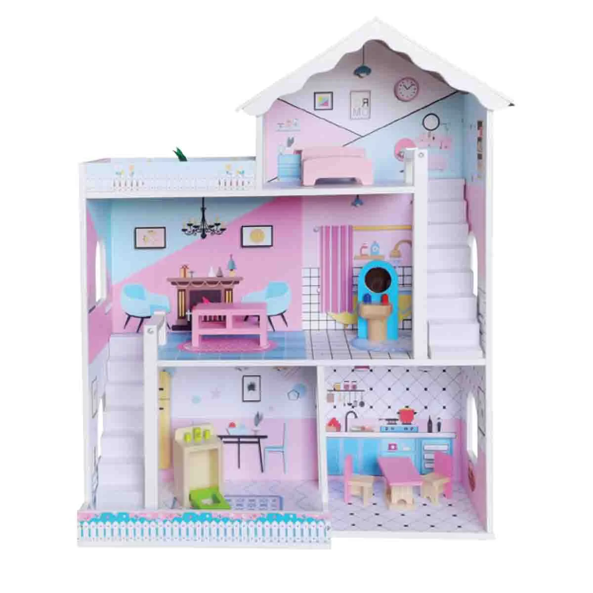 Efficient Doll House Wooden 61x24x73cm Trusted