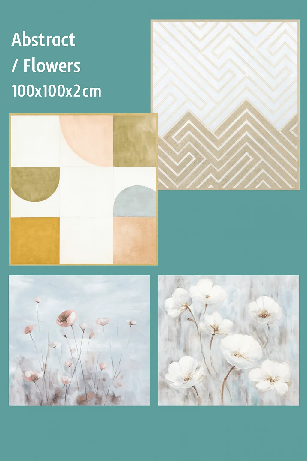 Excellent Assorted Canvas Abstract and Flowers High-Quality
