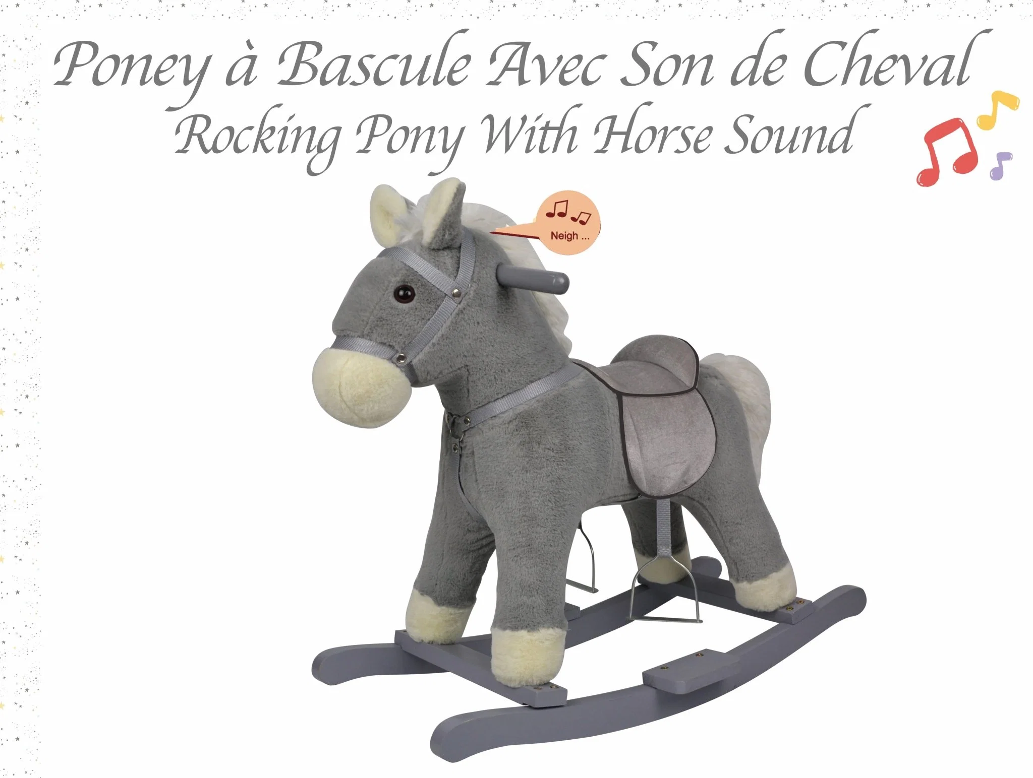 Selected ROCKING PONY WITH HORSE SOUND 64X34X60CM Unique