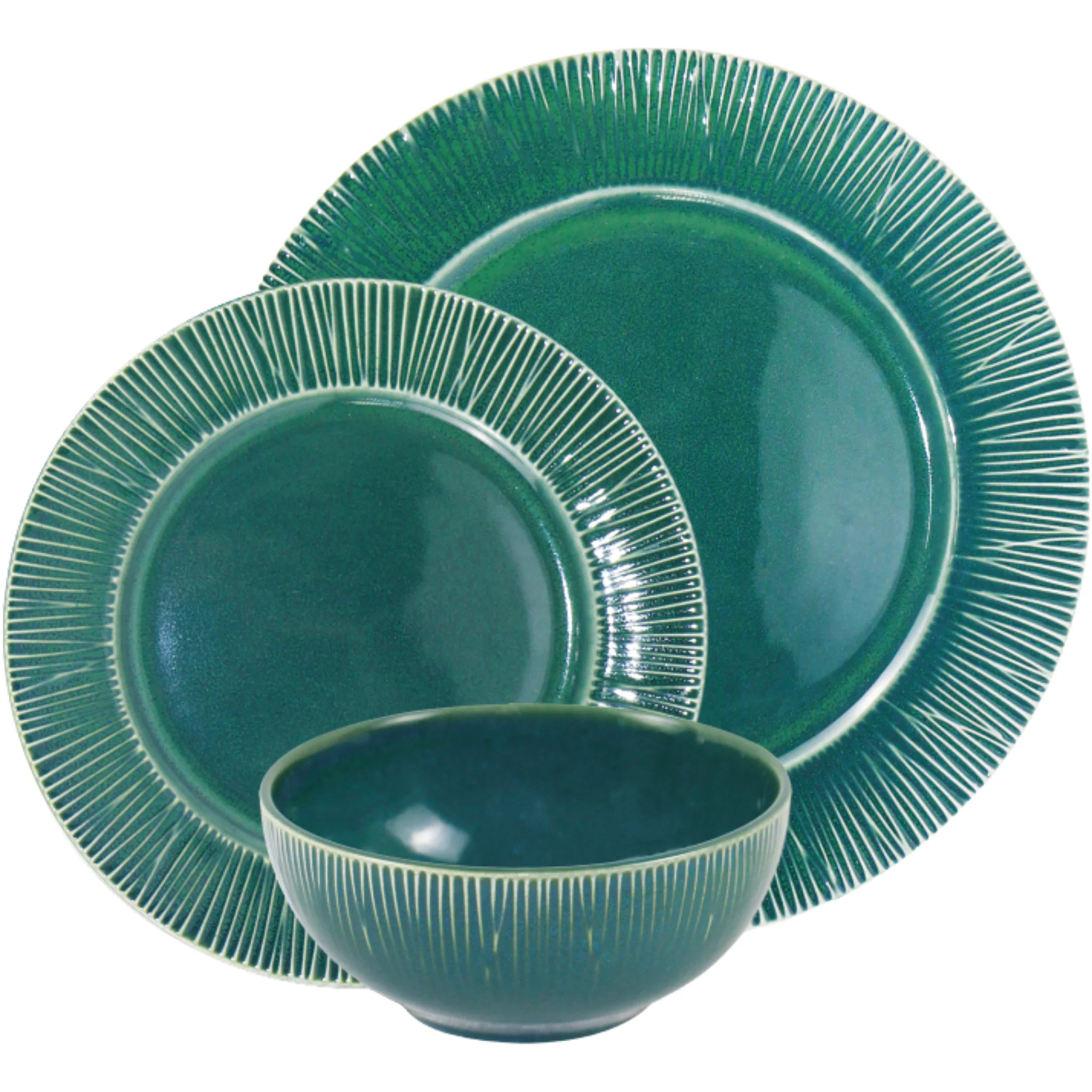 Smooth PERIDOT – 12 Piece Dinner Sets Stoneware Reactive Minimalist