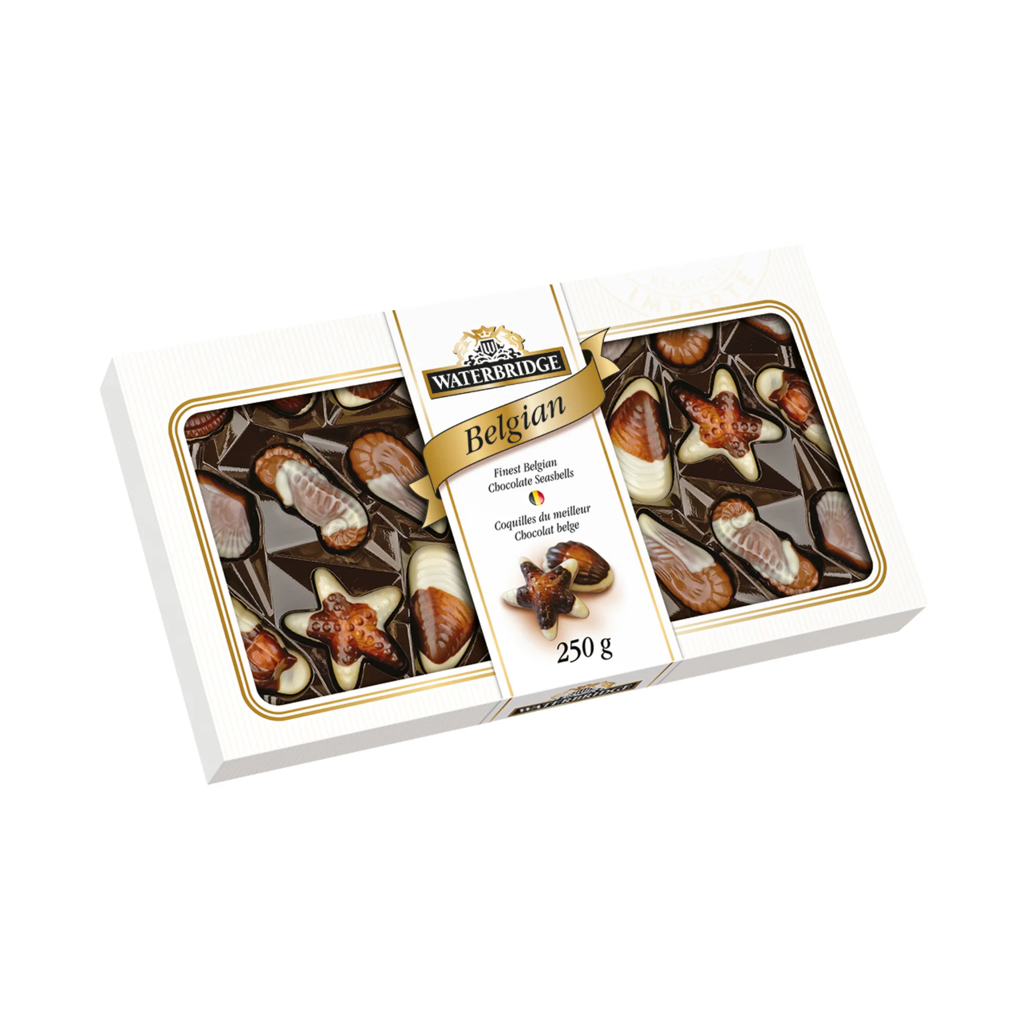 Innovative WATERBRIDGE Belgian Chocolate Seashells – 250 g Sustainable