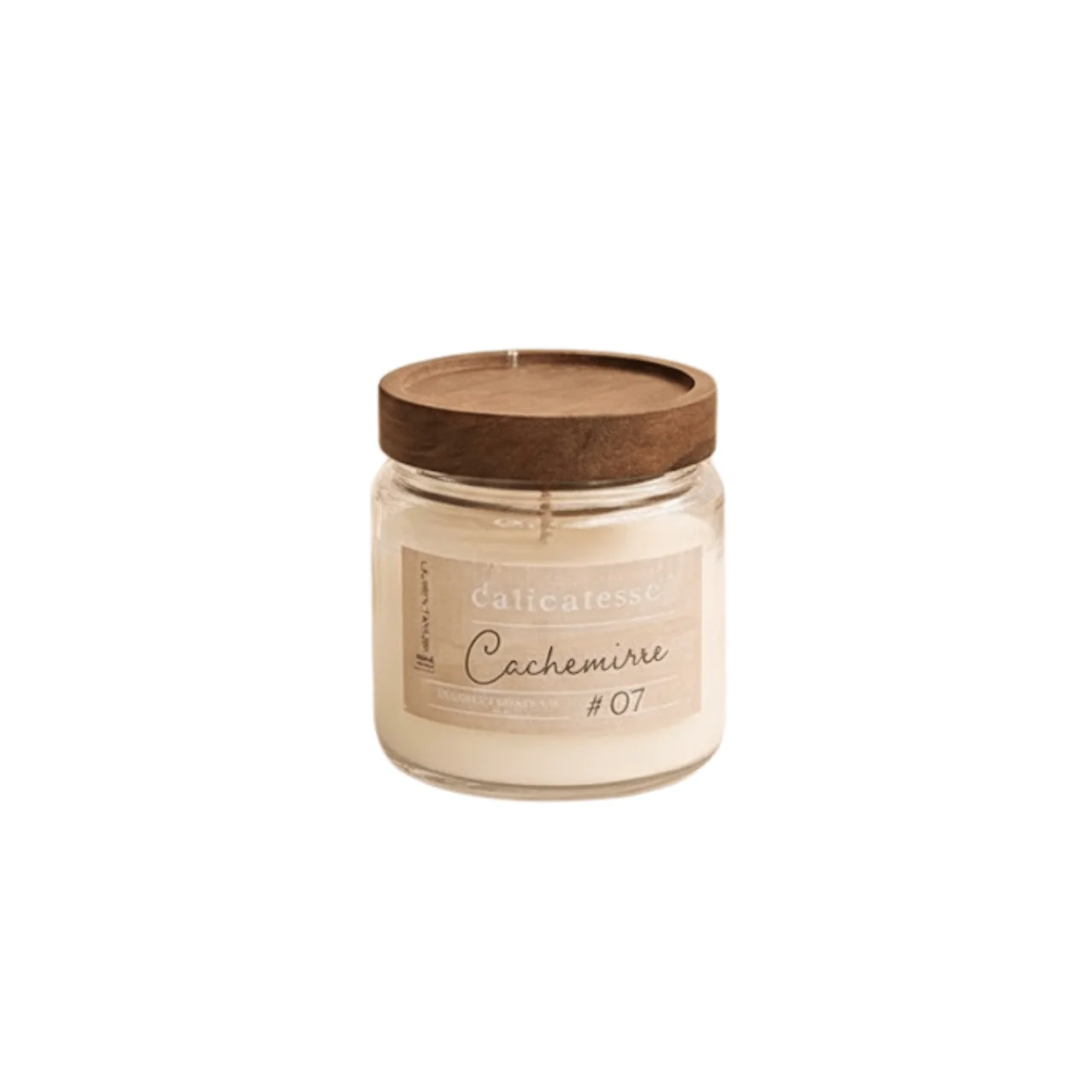 Verified Cashmere Scented Candle in Glass with Wooden Lid Certified