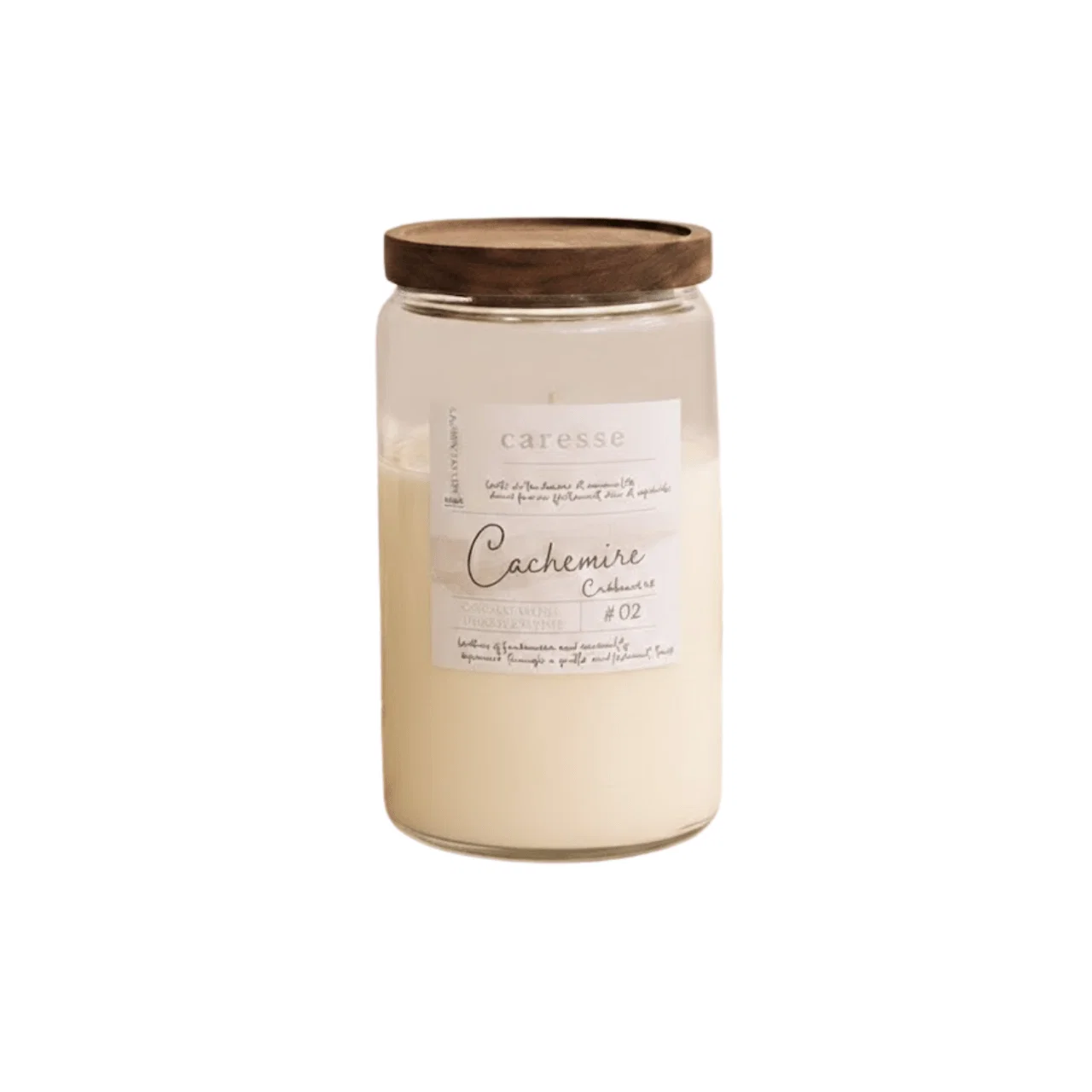 Innovative Cashmere Scented Candle in Glass with Wooden Lid Optimized