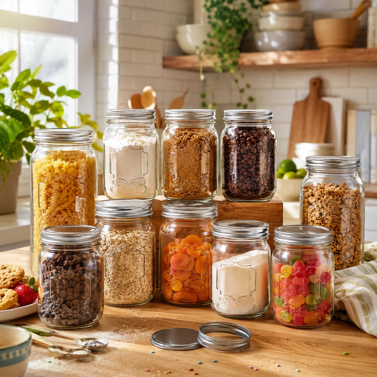 Enhanced Mason Jar Set with 2-Piece Lids – 750 ml – Set of 12 Modern
