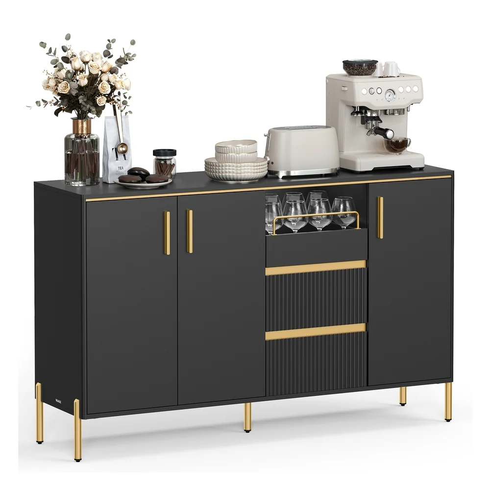 Enhanced VASAGLE Kitchen Cabinet with Drawers Adjustable Shelf Clean