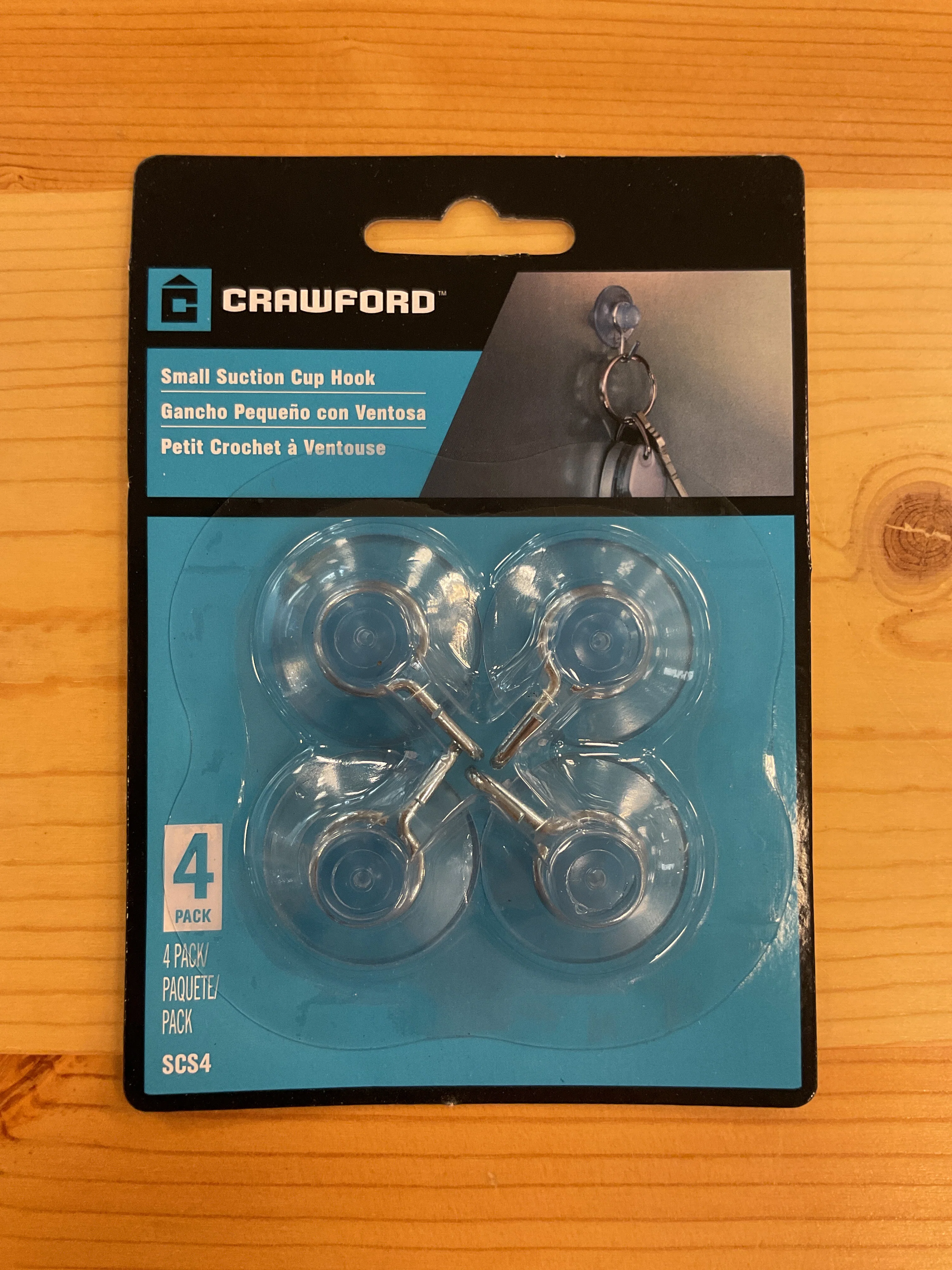 Advanced SUCTION CUP W HOOKS SM 4PK Smooth