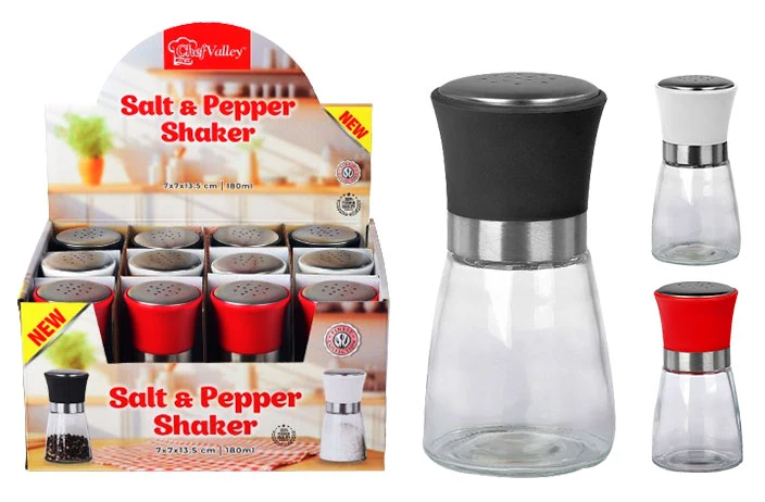 Convenient SALT PEPPER 6OZ. GLASS Green