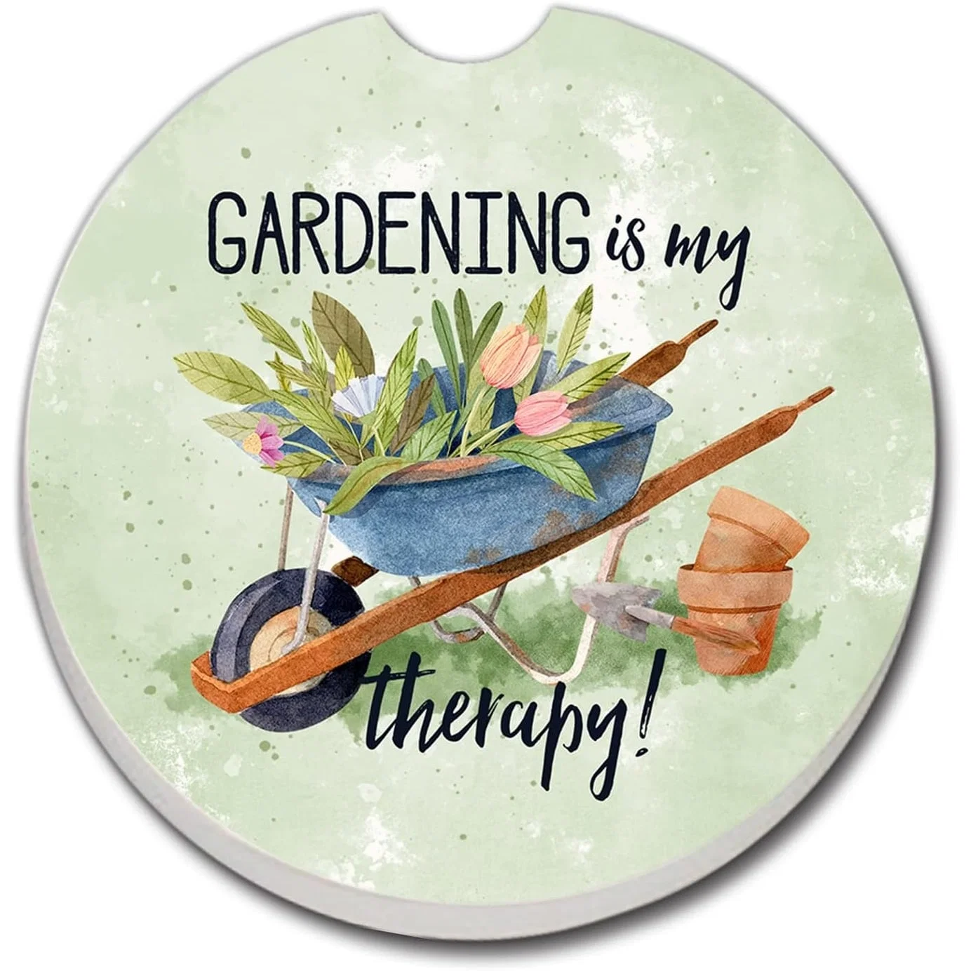 Modern CAR COASTER GARDENING IS MY THERAPY Specialty