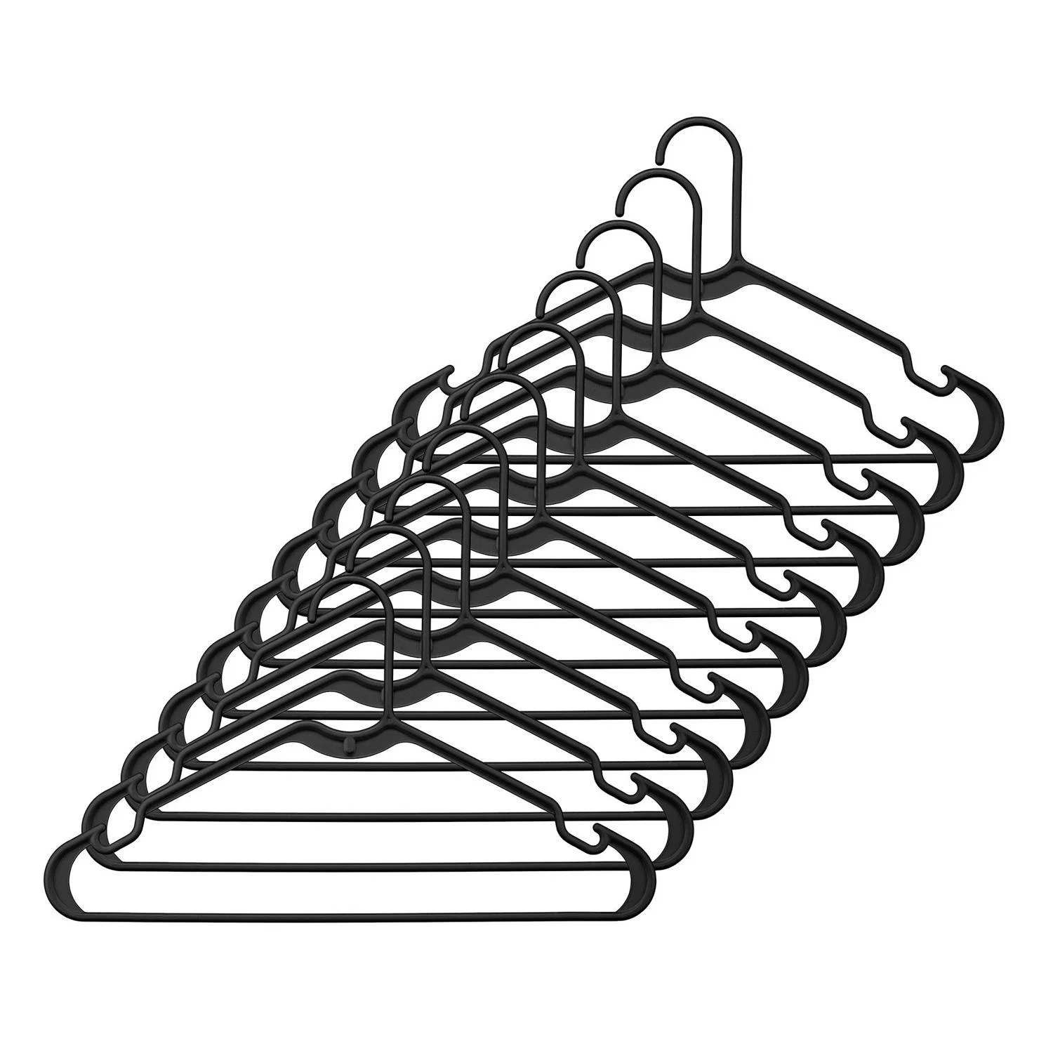 Recyclable HANGER PLASTIC BLACK 10PK Contemporary