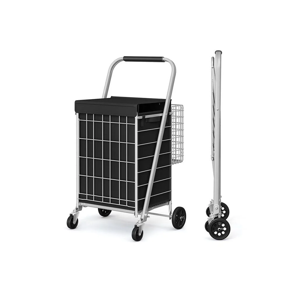 Responsible FOLDING SHOPPING TROLLEY W LINER Practical