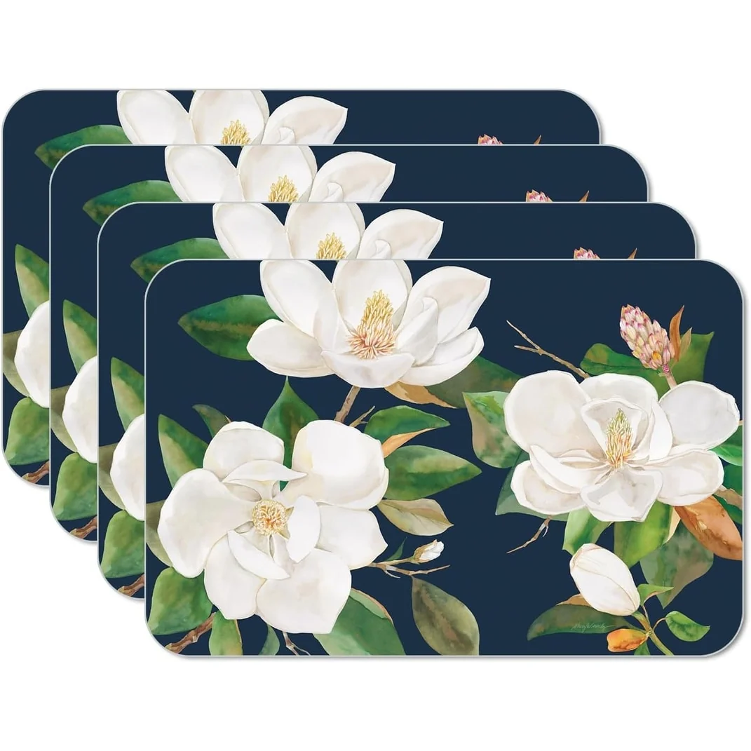 User-Friendly REVERSIBLE PLACEMAT MAGNOLIAS Contemporary