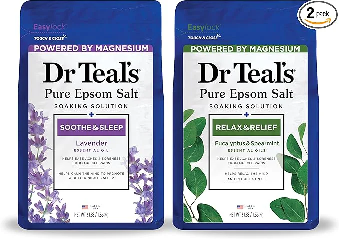 Comfortable Dr Teal’s Pure Epsom Salt Lavender Eucalyptus Duo Bundle 3 lbs Lightweight