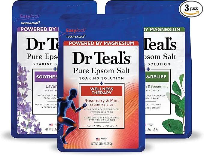 Durable Dr Teal’s Pure Epsom Salt Eucalyptus Wellness Trio Bundle 3 lbs Breathable