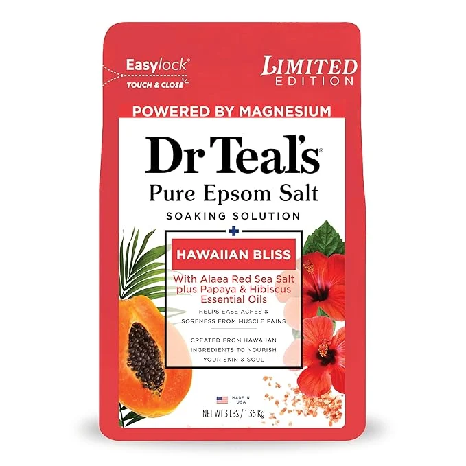Clean Dr Teal’s Epsom Salt Magnesium Soak Limited Edition Hawaiian Bliss User-Friendly
