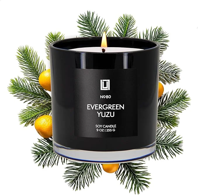 Trusted Lulu Candles Evergreen Yuzu Luxury Scented Soy Jar Candle Hand Poured in Unique