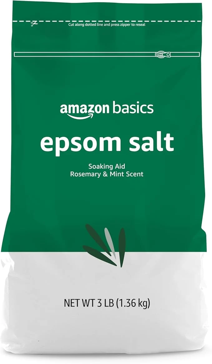 Elegant Amazon Basics Epsom Salt Soaking Aid Soothing Rosemary Mint Scent 3 Pound Genuine