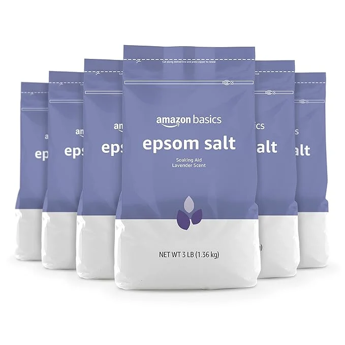 Durable Amazon Basics Epsom Salt Soaking Aid Lavender Scented 3 Pound Relaxed