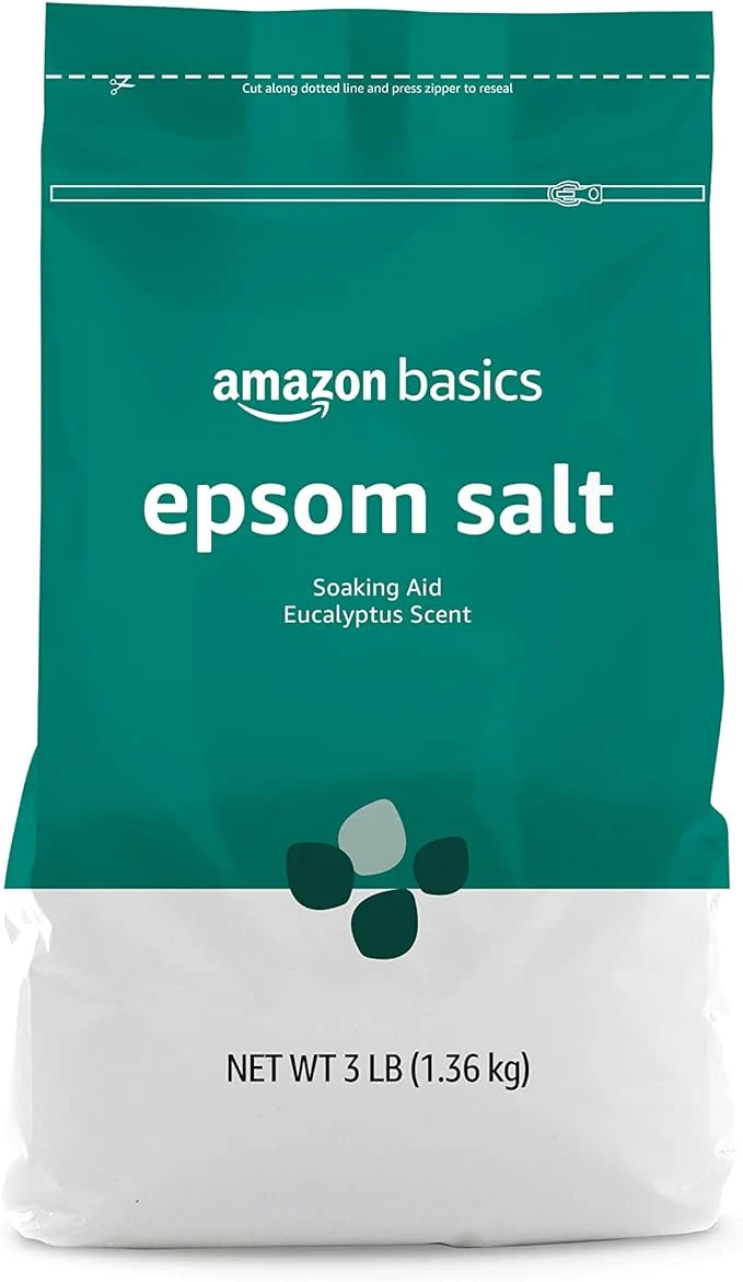 Trendy Amazon Basics Epsom Salt Soaking Aid Eucalyptus Scented 3 Pound Genuine