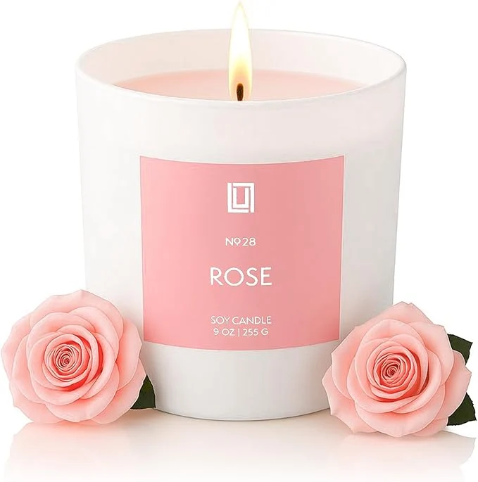 World-Class Lulu Candles Smells Like Roses Luxury Scented Soy Jar Candle Hand Poured Durable