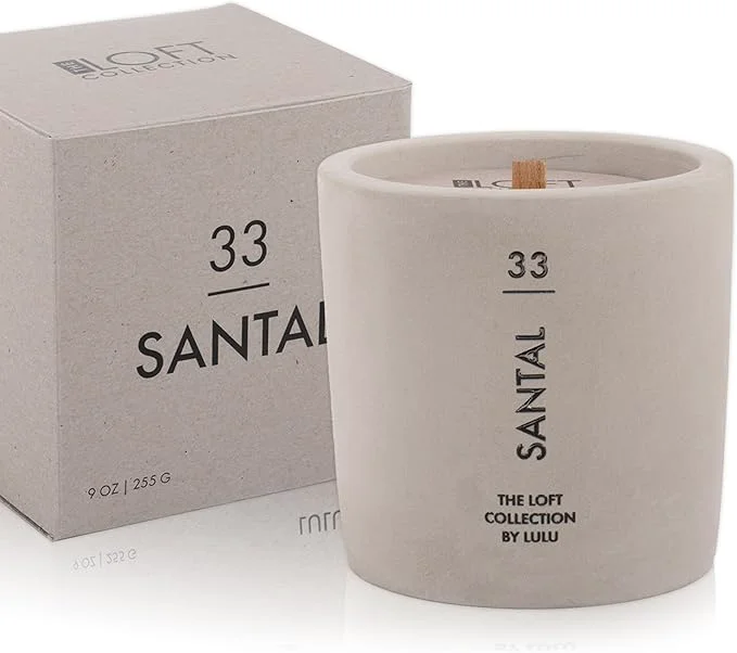 Green Lulu Candles Santal Scented Candle The Loft Collection Concrete Cement Comfortable
