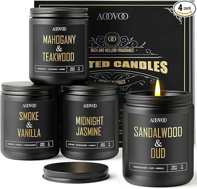Refined AOOVOO Scented Candles for Men Genuine