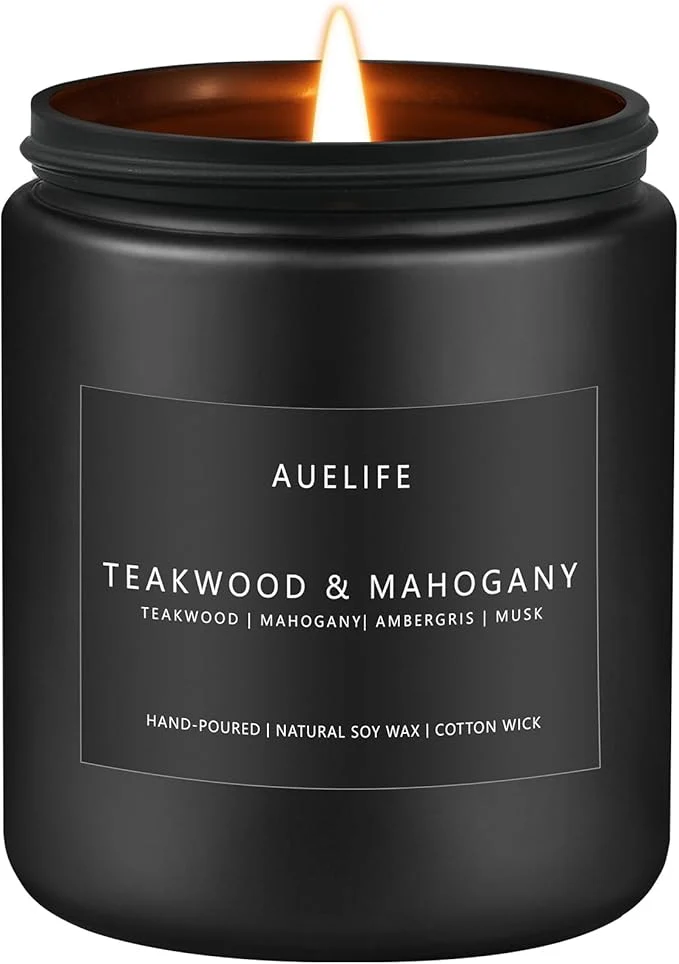 Specialty Teakwood Mahogany Candle Masculine Candles Genuine