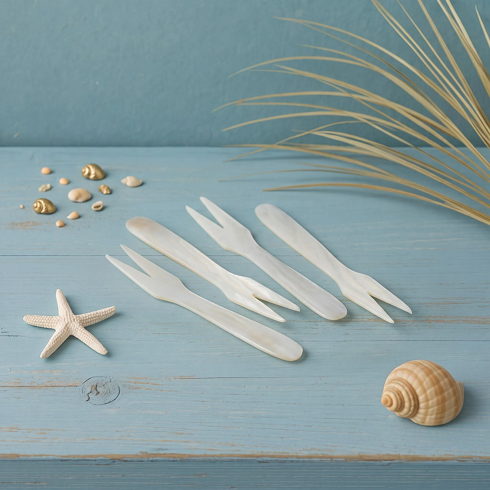 Pure Seashell Forks Set of 4 Trusted