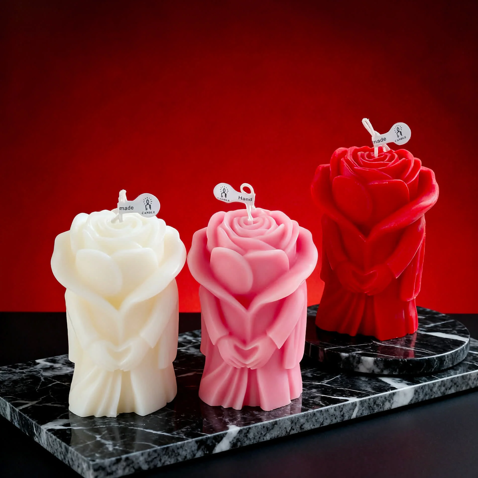 Excellent Ownkoti Romantic Rose-Shaped Scented Candle Top-Quality