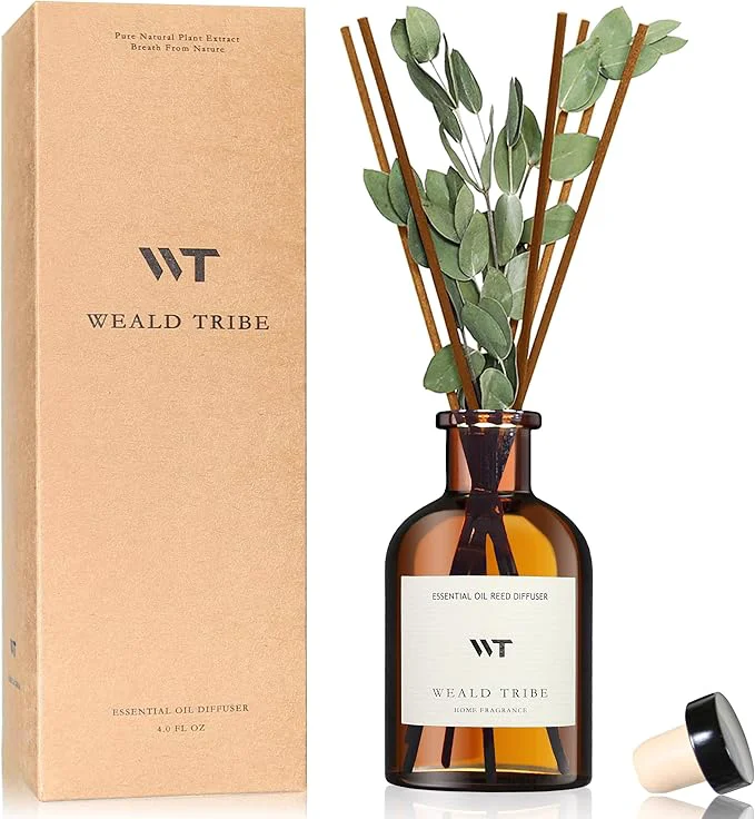 Trusted WEALD TRIBE Flower Reed Diffuser Set Eucalyptus Lavender Scent Fine Crafted