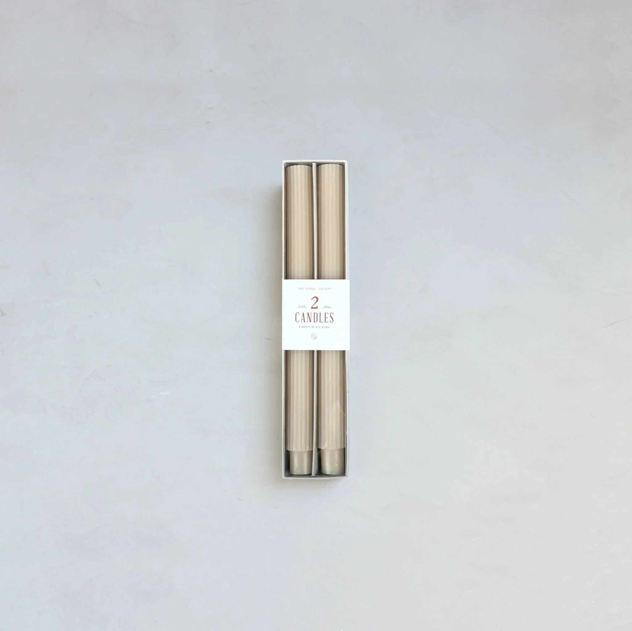 World-Class Ribbed Taper Candle Set of 2 Parchment Versatile