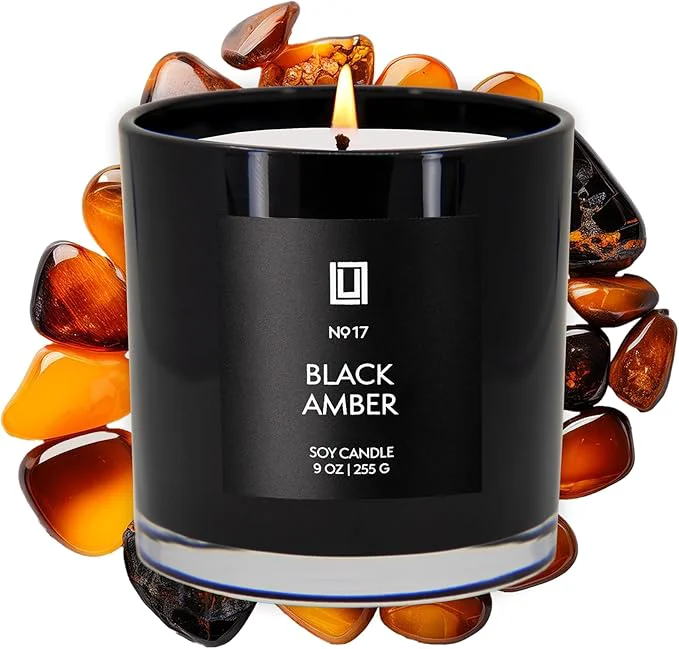 Consistent Lulu Candles Black Amber Luxury Scented Soy Jar Candle Hand Poured in The Certified