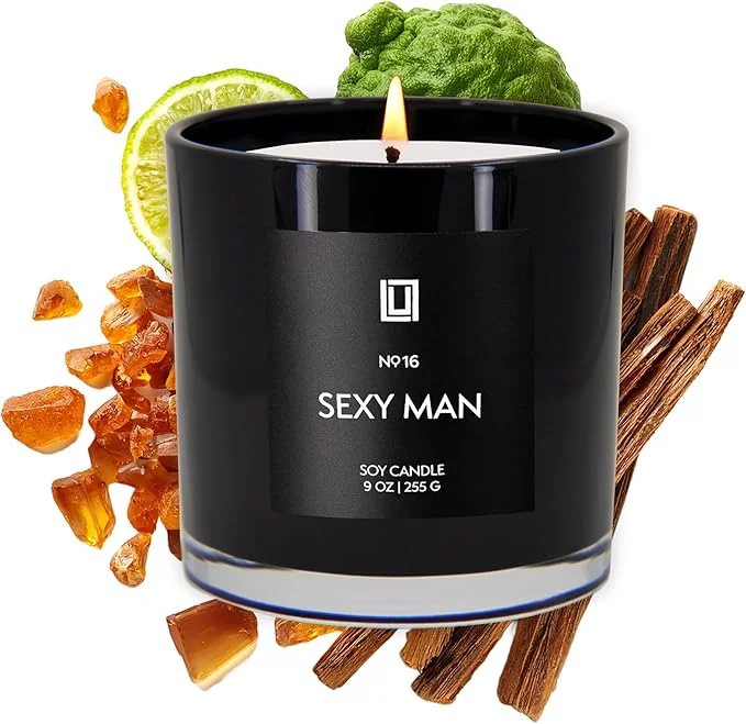 Recyclable Lulu Candles Sexy Man Luxury Scented Soy Jar Candle Hand Poured in The High-Performance