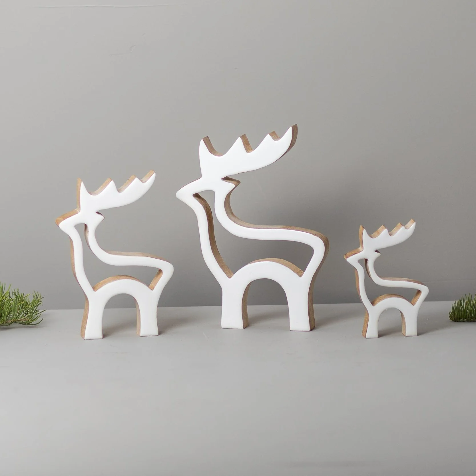 Innovative Mango Wood amp Enamel Cut Out Reindeer Large User-Friendly