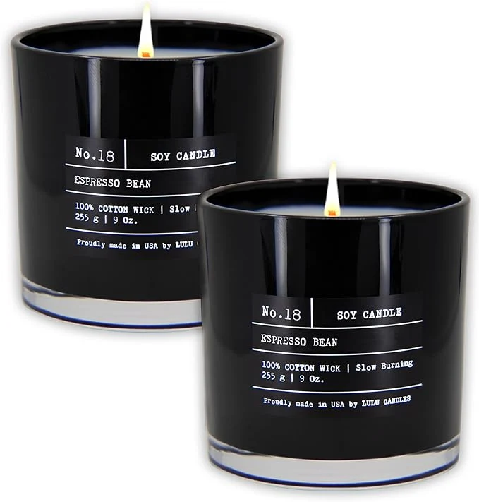 Environmentally Friendly Lulu Candles Espresso Bean Luxury Scented Soy Jar Candle Hand Poured in Easy-to-Use