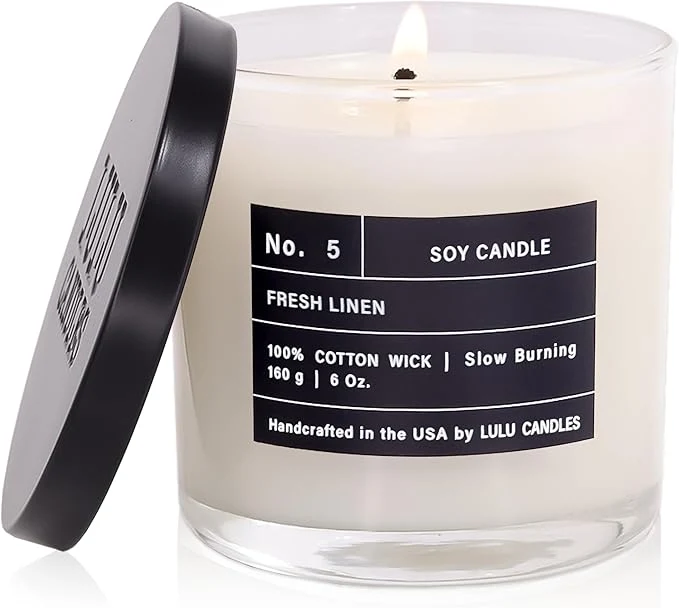 Consistent Lulu Candles Fresh Linen Luxury Scented Soy Jar Candle Hand Poured in The Enhanced